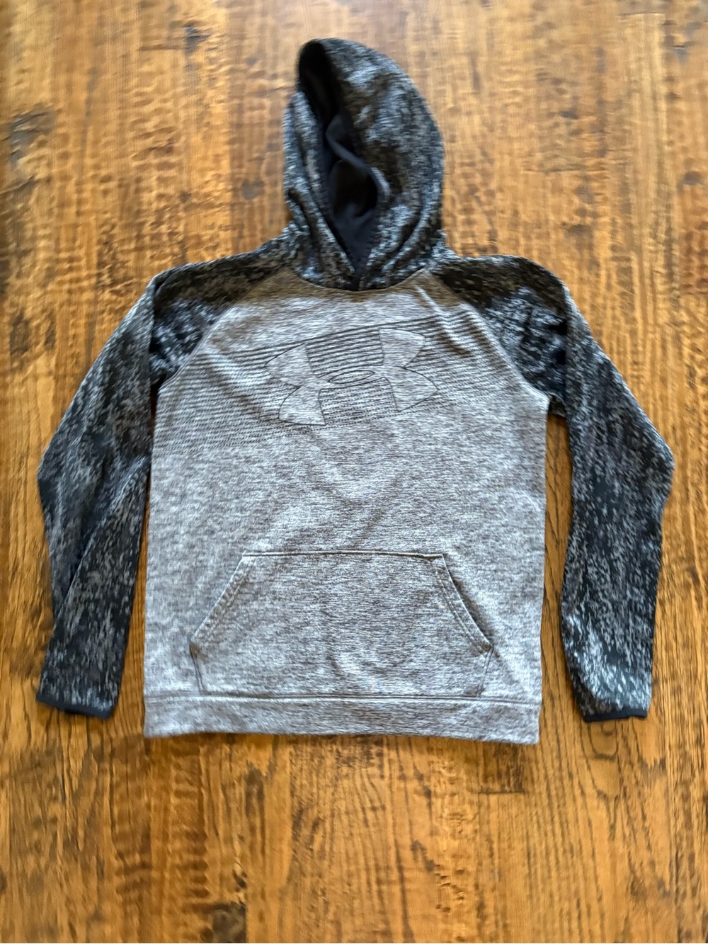 Under Armour Gray and Black Kids Hooded Sweatshirt